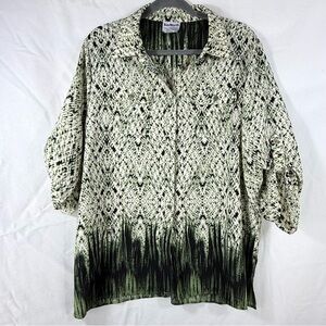 Bon Worth Black and White Button Down Shirt